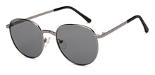 Load image into Gallery viewer, Gunmetal Round Full Rim Unisex Sunglasses by Vincent Chase Polarized-209590