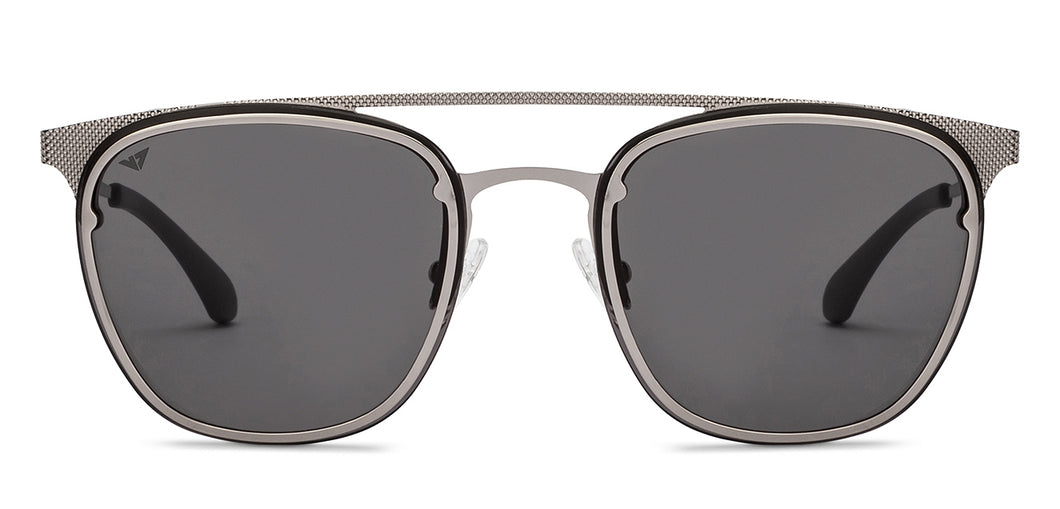 Silver Clubmaster Full Rim Unisex Sunglasses by Vincent Chase-208904