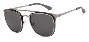 Silver Clubmaster Full Rim Unisex Sunglasses by Vincent Chase-208904