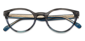 Grey Cat Eye Full Rim Unisex Eyeglasses by John Jacobs-206367
