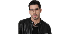 Grey Rectangle Full Rim Unisex Eyeglasses by Lenskart Air-210776