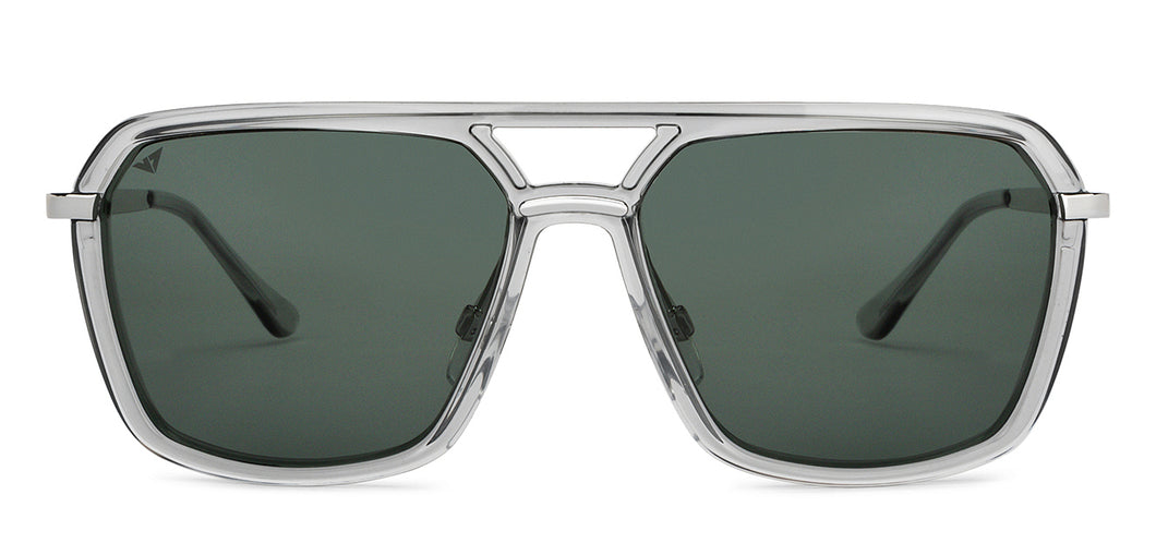 Grey Geometric Full Rim Unisex Sunglasses by Vincent Chase Polarized-200488