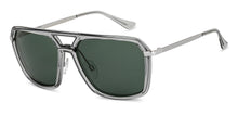 Load image into Gallery viewer, Grey Geometric Full Rim Unisex Sunglasses by Vincent Chase Polarized-200488