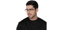 Load image into Gallery viewer, Grey Geometric Full Rim Unisex Eyeglasses by Lenskart Air-210778
