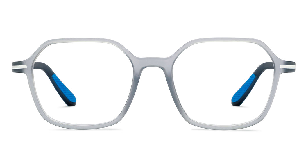 Grey Geometric Full Rim Unisex Eyeglasses by Lenskart Air-210778