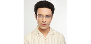 Gunmetal Rectangle Rimless Unisex Eyeglasses by John Jacobs-200678