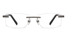 Load image into Gallery viewer, Gunmetal Rectangle Rimless Unisex Eyeglasses by John Jacobs-200678