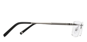 Gunmetal Rectangle Rimless Unisex Eyeglasses by John Jacobs-200678