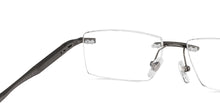 Load image into Gallery viewer, Gunmetal Rectangle Rimless Unisex Eyeglasses by John Jacobs-200678