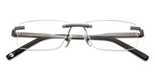 Load image into Gallery viewer, Gunmetal Rectangle Rimless Unisex Eyeglasses by John Jacobs-200678