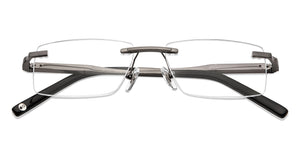 Gunmetal Rectangle Rimless Unisex Eyeglasses by John Jacobs-200678