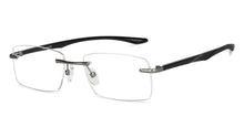Load image into Gallery viewer, Gunmetal Rectangle Rimless Unisex Eyeglasses by Lenskart Air-152058