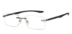 Gunmetal Rectangle Rimless Unisex Eyeglasses by Lenskart Air-152058
