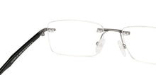 Load image into Gallery viewer, Gunmetal Rectangle Rimless Unisex Eyeglasses by Lenskart Air-152058