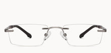 Load image into Gallery viewer, Gunmetal Rectangle Rimless Unisex Eyeglasses by Lenskart Air-152060