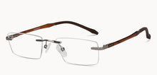 Load image into Gallery viewer, Gunmetal Rectangle Rimless Unisex Eyeglasses by Lenskart Air-152060