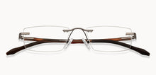 Load image into Gallery viewer, Gunmetal Rectangle Rimless Unisex Eyeglasses by Lenskart Air-152060