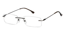 Load image into Gallery viewer, Gunmetal Rectangle Rimless Unisex Eyeglasses by Vincent Chase-150415