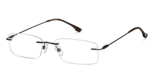Gunmetal Rectangle Rimless Unisex Eyeglasses by Vincent Chase-150415