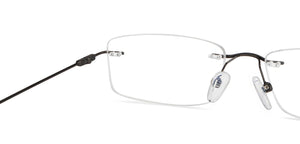 Gunmetal Rectangle Rimless Unisex Eyeglasses by Vincent Chase-150415