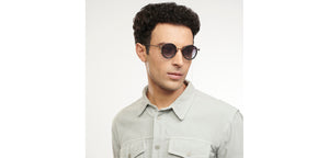 Gunmetal Round Full Rim Unisex Sunglasses by Vincent Chase Polarized-201168