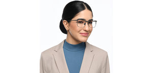 Gunmetal Rectangle Full Rim Unisex Eyeglasses by John Jacobs-209662