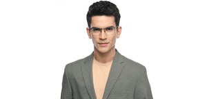 Gunmetal Rectangle Full Rim Unisex Eyeglasses by John Jacobs-209662