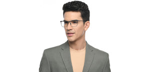 Gunmetal Rectangle Full Rim Unisex Eyeglasses by John Jacobs-209662