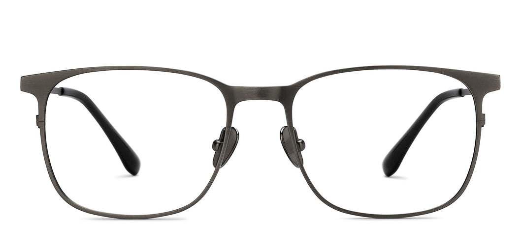Gunmetal Rectangle Full Rim Unisex Eyeglasses by John Jacobs-209662