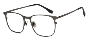 Gunmetal Rectangle Full Rim Unisex Eyeglasses by John Jacobs-209662
