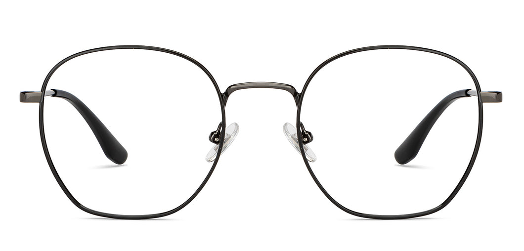 Gunmetal Round Full Rim Unisex Eyeglasses by John Jacobs-201375