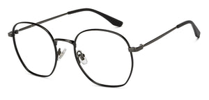 Gunmetal Round Full Rim Unisex Eyeglasses by John Jacobs-201375