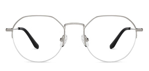 Gunmetal Geometric Half Rim Unisex Eyeglasses by Vincent Chase-150982