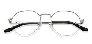 Gunmetal Geometric Half Rim Unisex Eyeglasses by Vincent Chase-150982