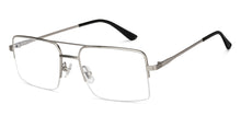 Load image into Gallery viewer, Gunmetal Rectangle Half Rim Unisex Eyeglasses by John Jacobs-201429
