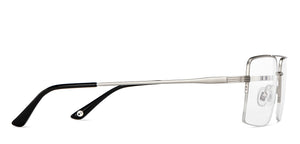 Gunmetal Rectangle Half Rim Unisex Eyeglasses by John Jacobs-201429