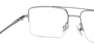Gunmetal Rectangle Half Rim Unisex Eyeglasses by John Jacobs-201429