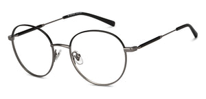 Gunmetal Round Half Rim Unisex Eyeglasses by John Jacobs-201391