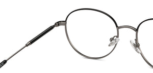Gunmetal Round Half Rim Unisex Eyeglasses by John Jacobs-201391