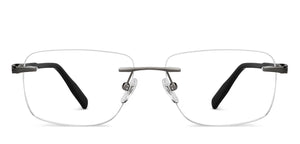 Gunmetal Rectangle Rimless Unisex Eyeglasses by John Jacobs-152656