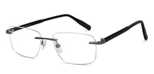 Load image into Gallery viewer, Gunmetal Rectangle Rimless Unisex Eyeglasses by John Jacobs-152656