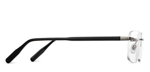 Gunmetal Rectangle Rimless Unisex Eyeglasses by John Jacobs-152656