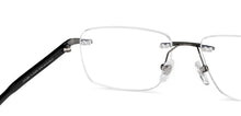 Load image into Gallery viewer, Gunmetal Rectangle Rimless Unisex Eyeglasses by John Jacobs-152656