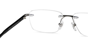Gunmetal Rectangle Rimless Unisex Eyeglasses by John Jacobs-152656