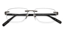 Load image into Gallery viewer, Gunmetal Rectangle Rimless Unisex Eyeglasses by John Jacobs-152656