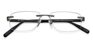 Gunmetal Rectangle Rimless Unisex Eyeglasses by John Jacobs-152656