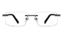 Load image into Gallery viewer, Gunmetal Rectangle Rimless Unisex Eyeglasses by John Jacobs-152660