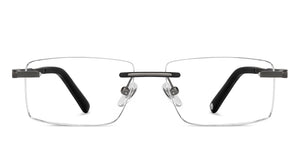 Gunmetal Rectangle Rimless Unisex Eyeglasses by John Jacobs-152660