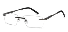 Load image into Gallery viewer, Gunmetal Rectangle Rimless Unisex Eyeglasses by John Jacobs-152660