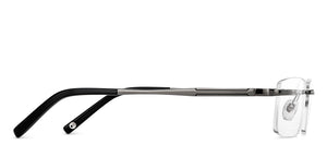 Gunmetal Rectangle Rimless Unisex Eyeglasses by John Jacobs-152660